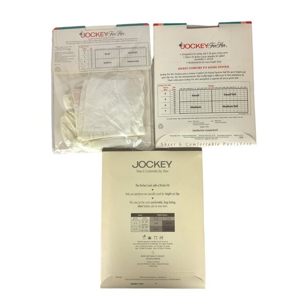 Jockey for Her Pantyhose Lot of 3 Pair Sheer Legwear Beige Navy Blue White - Picture 3 of 9